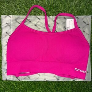 Dfyne dynamic backless sports bra floral pink medium